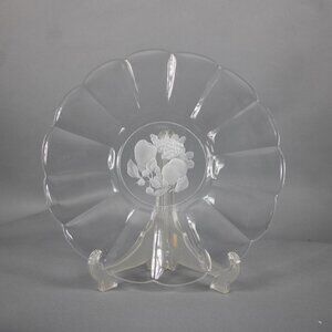 St Lambert Brussels Etched Fruit Crystal 13" Plate